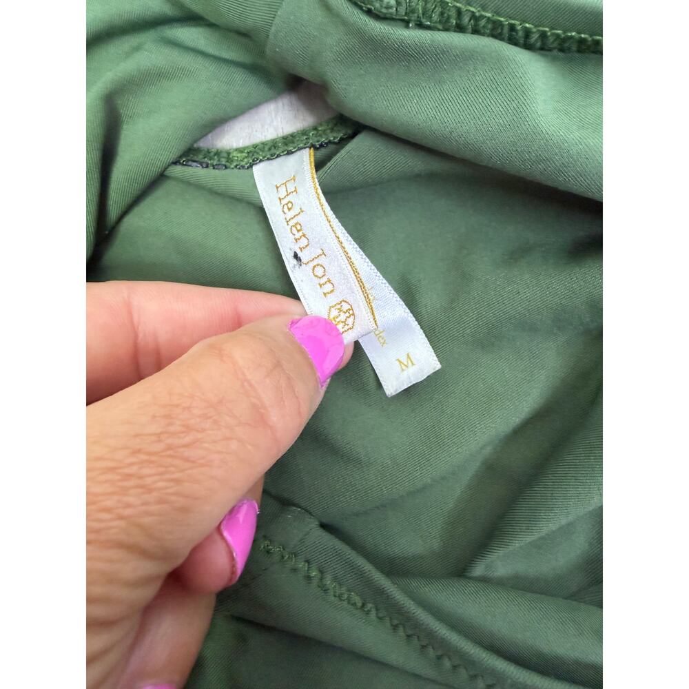 Helen Jon High Neck One Piece swimsuit In Fatigue Green Size Medium - Picture 3 of 5